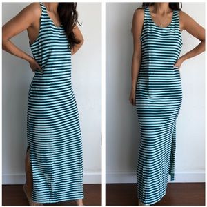 Sail to Sable Green and Blue Sleeveless Maxi Sundress